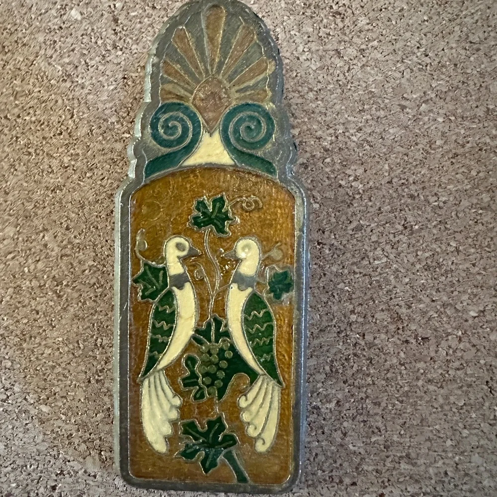 Vintage Paperclip from Rhodes Greece Brass Deer Birds